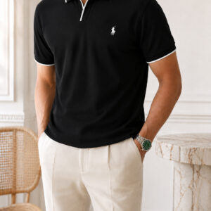 Polo shirt Ralph col V en coton piqué Premuim Ref-PR7190