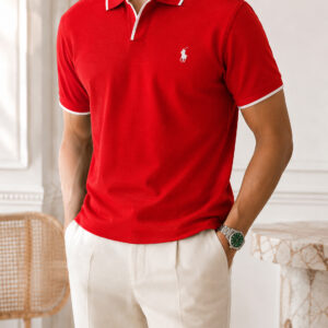 Polo shirt Ralph col V en coton piqué Premuim Ref-PR7190