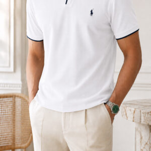 Polo shirt Ralph col V en coton piqué Premuim Ref-PR7190