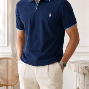Polo shirt Ralph col V en coton piqué Premuim Ref-PR7190